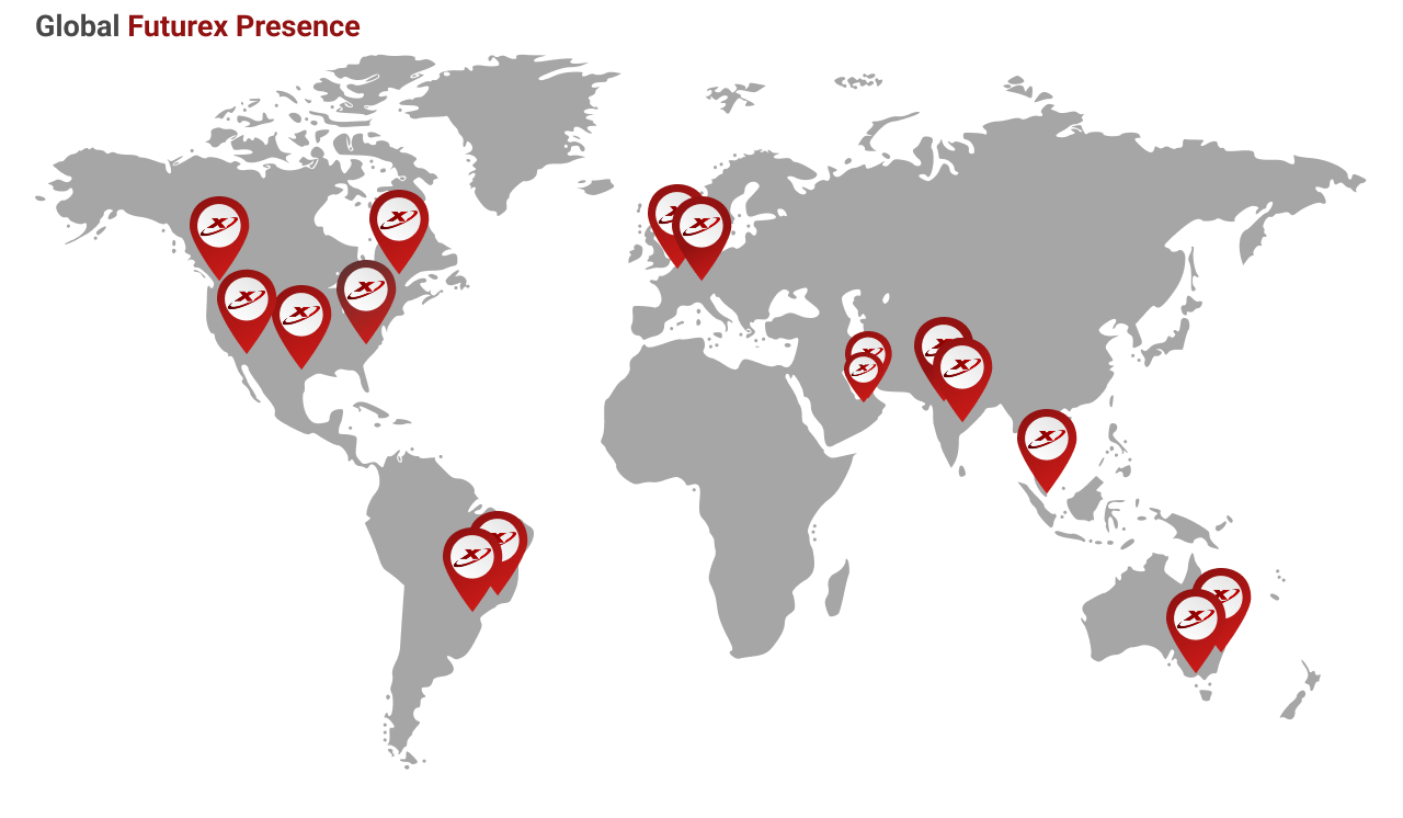 Global Futurex Presence Data Center Map